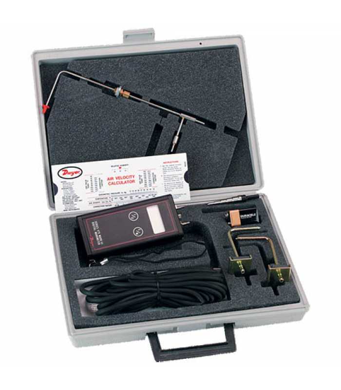 Dwyer 475 [475-0-FM-AV] Mark III Handheld Digital Manometer w/ Air Velocity Kit, 0-10" w.c. (2.491 kPa)